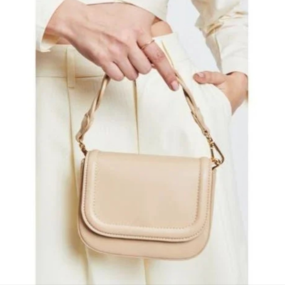 3/$25 Elegant Cream HandBag Braided Handle